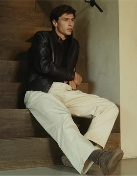 Layered leather outerwear garment reference